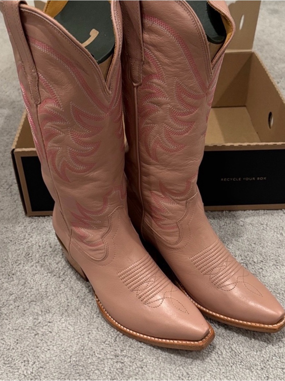 Tecovas Annie Misty Rose Pink Leather Boots